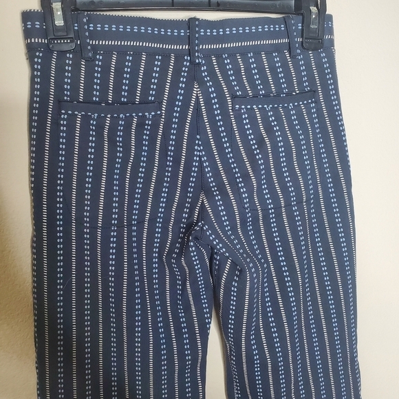 Betabrand Navy Blue Striped Bootcut Flared Ponte Career Yoga Trouser Dress Pants - Picture 6 of 9